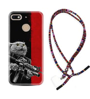 General Mobile GM8 Go GM9 GM20 Pro Plus Kılıf Boyun Asklı Rasta Silikon Çılgın Kedi 1674
