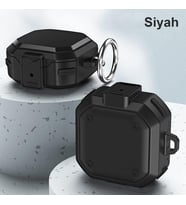 Samsung Galaxy Buds Core Kılıf Darbeye Dayanıklı Sert Koruyucu + Askılık Siyah [Galaxy Buds Core ile Uyumlu Kılıf - Siyah]