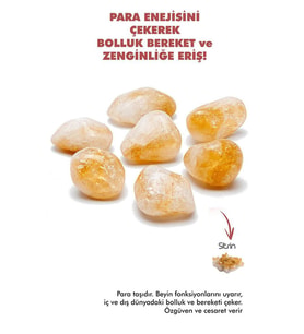 Sertifikalı Cüzdan Boy A Kalite Sitrin Taşı (para Taşı)