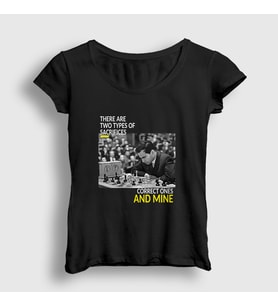 Presmono Kadın Siyah Mikhail Tal V2 Büyükusta Satranç T-Shirt 421818tt