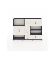 Arges Dolap 9 Raflı 4 Çekmeceli 8 Kapaklı 220x30x163 Antrasit-Aytaşı