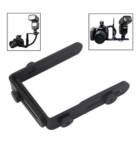 Ayarlanabilir Flash Bracket, L Şekli Flaş Dirseği (Siyah)