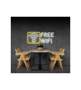 FREE WIFI Yazılı ve Şekilli Neon Tabela
