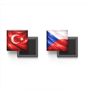 Buzdolap Magnetleri - Çekya Bayrağı ve Türk Bayrağı - 2'li Set Magneti