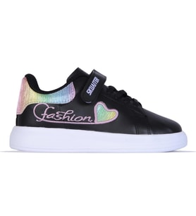 Skuaıter 011 Syh-Lila Kız Çocuk Sneaker Spor Ayakkabı (Siyah)