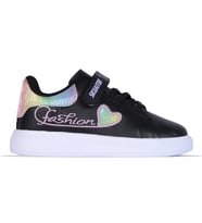 Skuaıter 011 Syh-Lila Kız Çocuk Sneaker Spor Ayakkabı (Siyah)