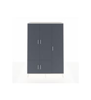 Hyperion Dolap 7 Raflı 5 Kapaklı Tek Askılı 132x44x195 Aytaşı-Antrasit/Aytaşı