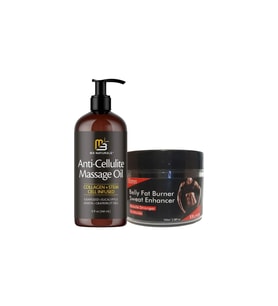 Kadınlar İçin Yağ Yakıcı Kas Yapıcı Krem Eelhoe 100 ml + Anti-Cellulite Selülitlere Son Selülitlere Karşı 240 ml Masaj Yağı