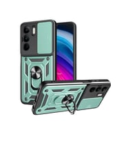 Newface Realme C75 4G Kılıf Pars Lens Yüzüklü Silikon - Yeşil
