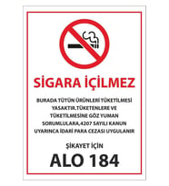 Sigara Içilmez Uyarı Levhası Pvc Kaplı A4 (Çok Renkli)