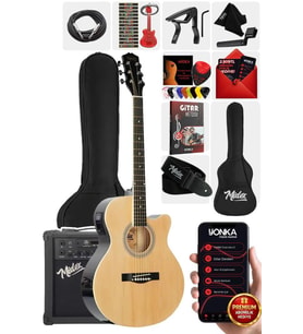 Midex XC-300XNT-AMP Profesyonel AMFİLİ Elektro Akustik Gitar (Amfi Çanta Capo Askı Jak Kablo Pena)