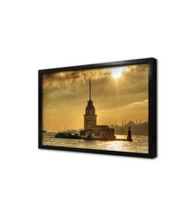 Gün Batımı Kız Kulesi Çerçeveli Mdf Tablo
