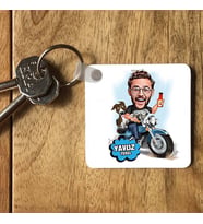 Kişiye Özel Özgür Ruhlu Adam Karikatürlü Anahtarlık