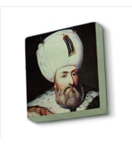 Kanuni Sultan Süleyman (Portre çizim,1560’) Baskılı Doğaltaş  Magnet(KRT-092)Buzdolabı Süsü