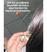Resimli Kalpli Kapaklı Çelik Kolye - En Güzel Hediye
