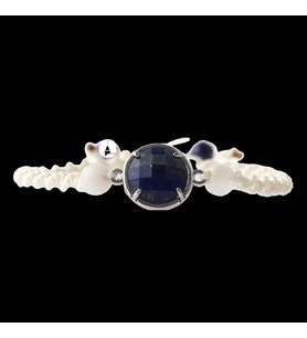 Lapis Lazuli-Ay Taşı Doğal Taş Makrome Örgü Bileklik