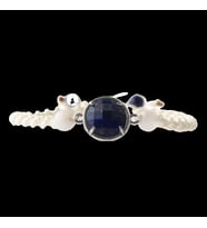 Lapis Lazuli-Ay Taşı Doğal Taş Makrome Örgü Bileklik