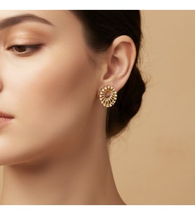 STİL İNCİSİ/XUPING JEWELRY DİAMOND OVAL ZİRKON TAŞLI KÜPE (Altın Rengi)