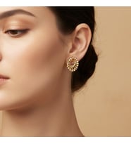 STİL İNCİSİ/XUPING JEWELRY DİAMOND OVAL ZİRKON TAŞLI KÜPE (Altın Rengi)