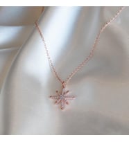 Zirkon Taşlı Kutup Yıldızı Rose Gold Kaplama Gümüş Kolye