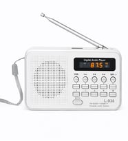 Ultratekno L-938 Şarjlı Taşınabilir FM Radyo  Dijital Ekranlı  USB/TF/SD/AUX Destekli  BL-5C Bataryalı Cep Radyosu