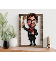 BK Gift Kişiye Özel Chef Karikatürlü 3D Ahşap Tablo, Sevgiliye Hediye, Arkadaşa Hediye, Yıl Dönümü Hediyesi, Doğum Günü Hediyesi-7