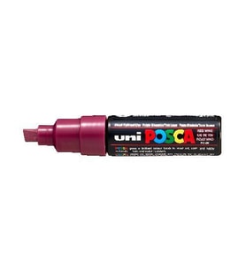Uni Posca PC-8K Boyama Markörü 8 mm Kesik Uç ŞARAP KIRMIZISI 