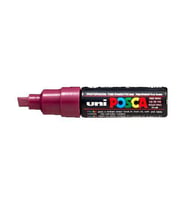 Uni Posca PC-8K Boyama Markörü 8 mm Kesik Uç ŞARAP KIRMIZISI 