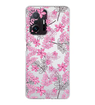 Xiaomi  Mi 11T  Kamera Korumalı Kapak Floral Pembe Tasarımlı Şeffaf  Kılıf
