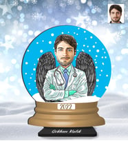 Kişiye Özel Doktor Erkek Ahşap Küre Biblo-1