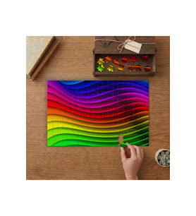 Gökküşağı Soyut Renkler Tasarımı 240 parça Ahşap Puzzle Ahşap Kutuda MP06230