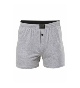 Düğmeli Pamuklu Erkek Penye Boxer Büyük Beden Gri