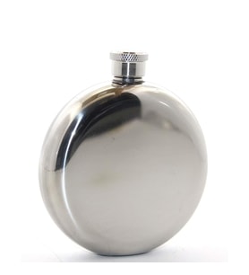 Paslanmaz Çelik Yuvarlak 5 Oz Tekli Matara