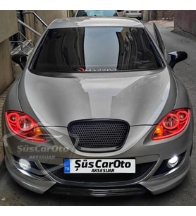 Seat Leon Mk2 2005-2008 Makyajsız Kasa İle Uyumlu Batman Yarasa Ayna Kapağı Piano Black ABS Plastik