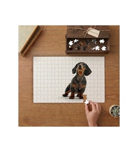 Sevimli Siyah Köpek Tasarımı 240 parça Ahşap Puzzle Ahşap Kutuda MP02617