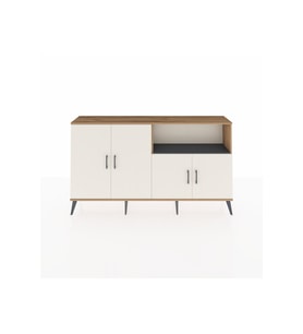 Arges Konsol 6 Raflı 4 Kapaklı 176x30x99 Çam-Aytaşı/Antrasit