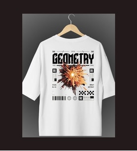 Geometry Konsept Beyaz Unisex Oversize T-shirt