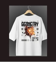 Geometry Konsept Beyaz Unisex Oversize T-shirt