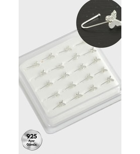 Kelebek Zirkon Taşlı Gümüş Hızma 20 Adet