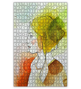 Cakapuzzle Suluboya Kız Profili Puzzle Yapboz MDF (Ahşap) (120 Parça)
