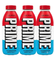 Prime Hydration Ice Pop 500 ml – Kiraz Misket Limonu ve Ahududu Aromalı Sporcu İçeceği (3 ADET)