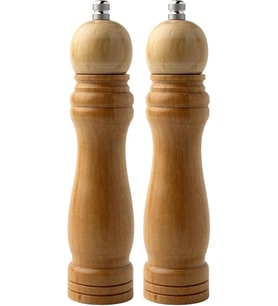 Bambu Gövdeli Komple Ahşap Tuz Karabiber Değirmeni Baharat Öğütücüsü Orta Boy 21 Cm 2 Adet