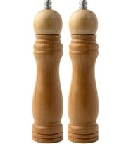 Bambu Gövdeli Komple Ahşap Tuz Karabiber Değirmeni Baharat Öğütücüsü Orta Boy 21 Cm 2 Adet