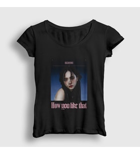 Presmono Kadın Siyah Poster Jisoo Blackpink T-Shirt 271963tt