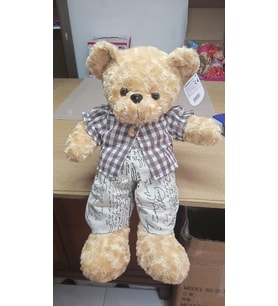 Oyuncak Kıyafetli Peluş Erkek Ayı Uyku Arkadaşım 60 cm Pelüş