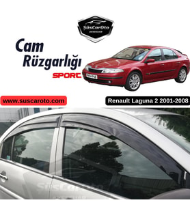 Renault Laguna 2 2001-2008 Uyumlu Mugen Cam Rüzgarlığı Seti Piano Black 4'lü İthal