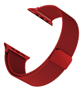 Microsonic Apple Watch Series 7 45mm Milanese Loop Kordon Koyu Kırmızı