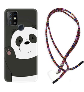 INFINIX Hot 8 9 10 11S Hot 10 Play 10T Kılıf Boyun Asklı Rasta Silikon Hello Panda 1709