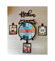 Bilge Ahşap Dekoratif Mutfak Saati (kitchen) (Siyah)