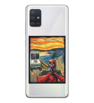 Samsung Galaxy A51 Uyumlu Deadpool Çığlık Tasarımlı Şeffaf Telefon Kılıfı